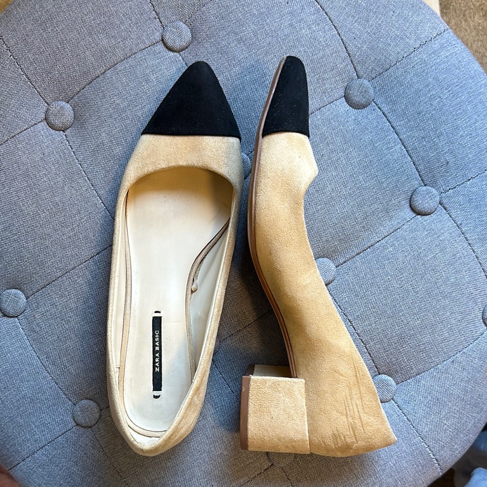 Zara Beige and Black heel